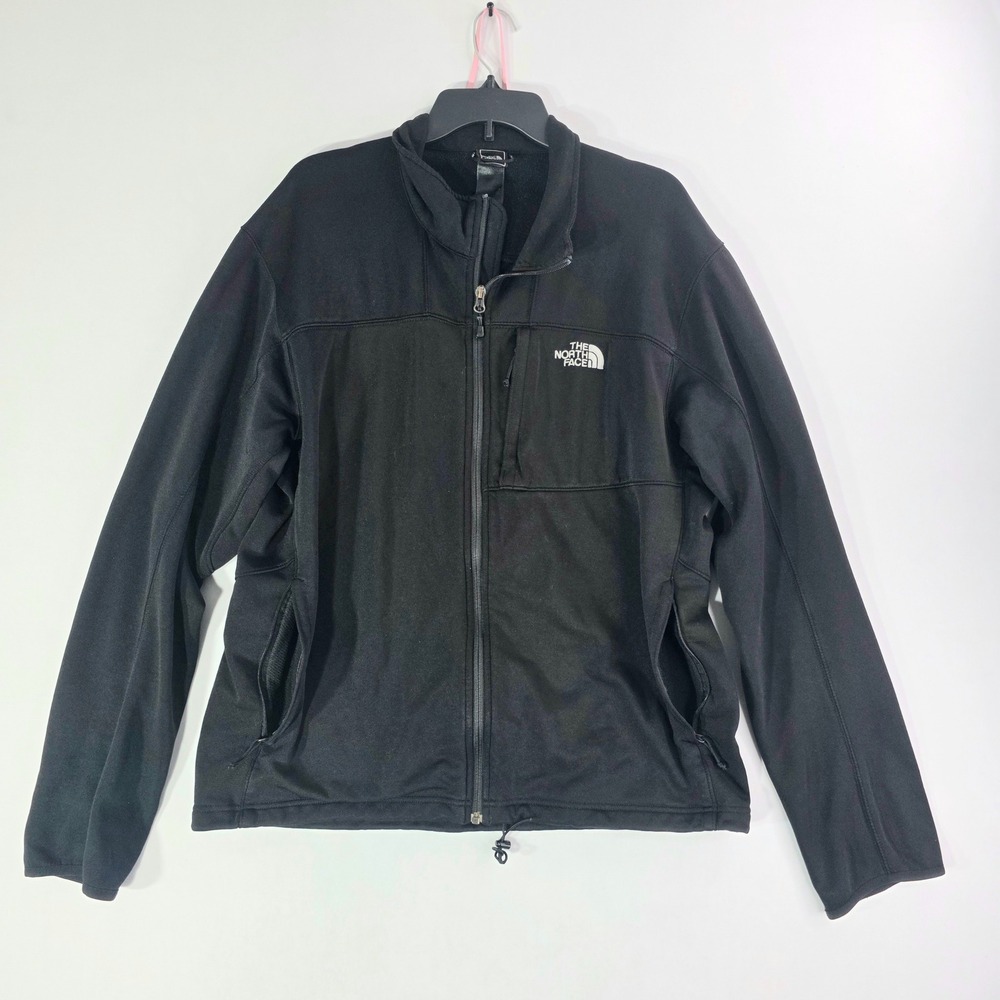 The North Face Mens Black Softshell Full Zip Fleece Lined Jacket XL